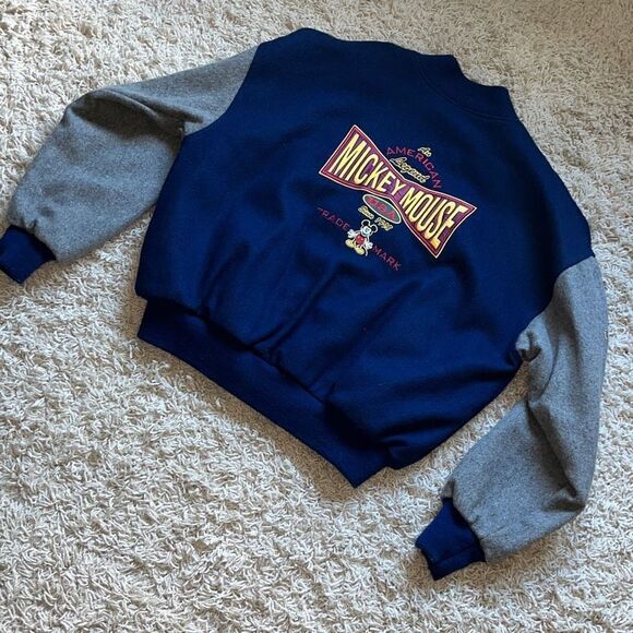 Vintage Disney Studios Wool Mickey Mouse Bomber Jacket~Size L Spirit Jacket - Picture 10 of 16